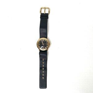 Marc By Marc Jacobs Womens Gold Black Leather All Stainless Steel Watch MBM1154